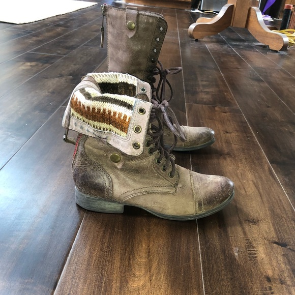 Brown Steve Madden Combat Boots - Picture 6 of 6